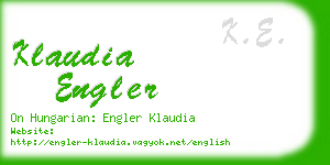 klaudia engler business card